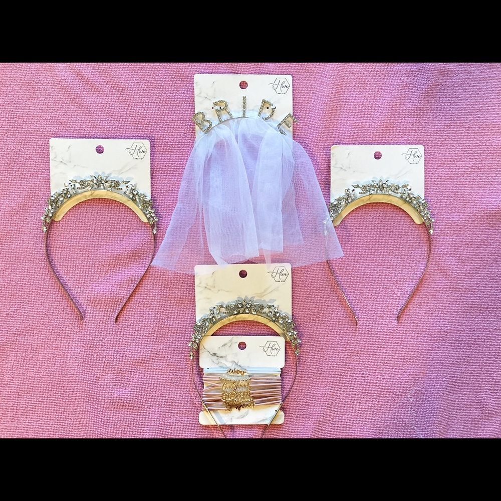 Bride Squad Tiaras and Bridesmaids Rhinestone and Silver bundle all for 18$!